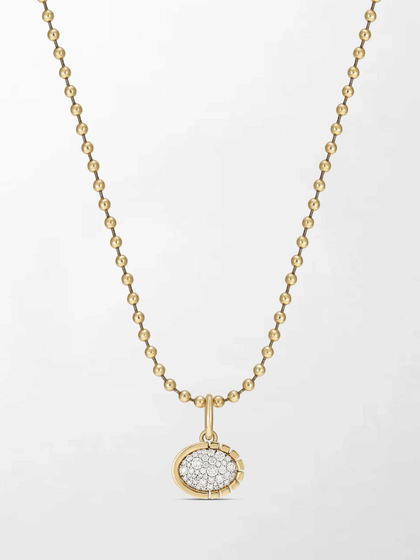 Split Bezel Pavé Pendant with Ball Chain