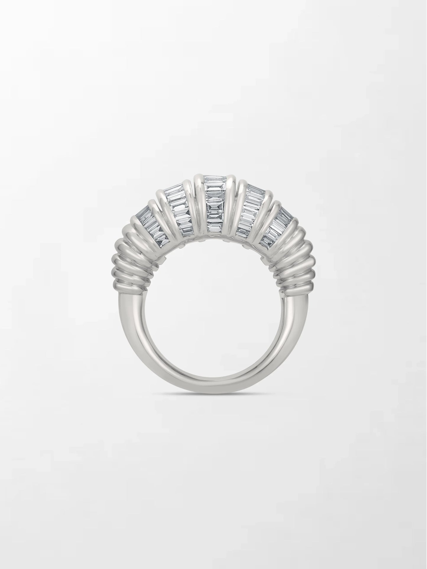 Snow Tapered Baguette Ring