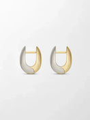 White and Gold Curve Huggies 14K