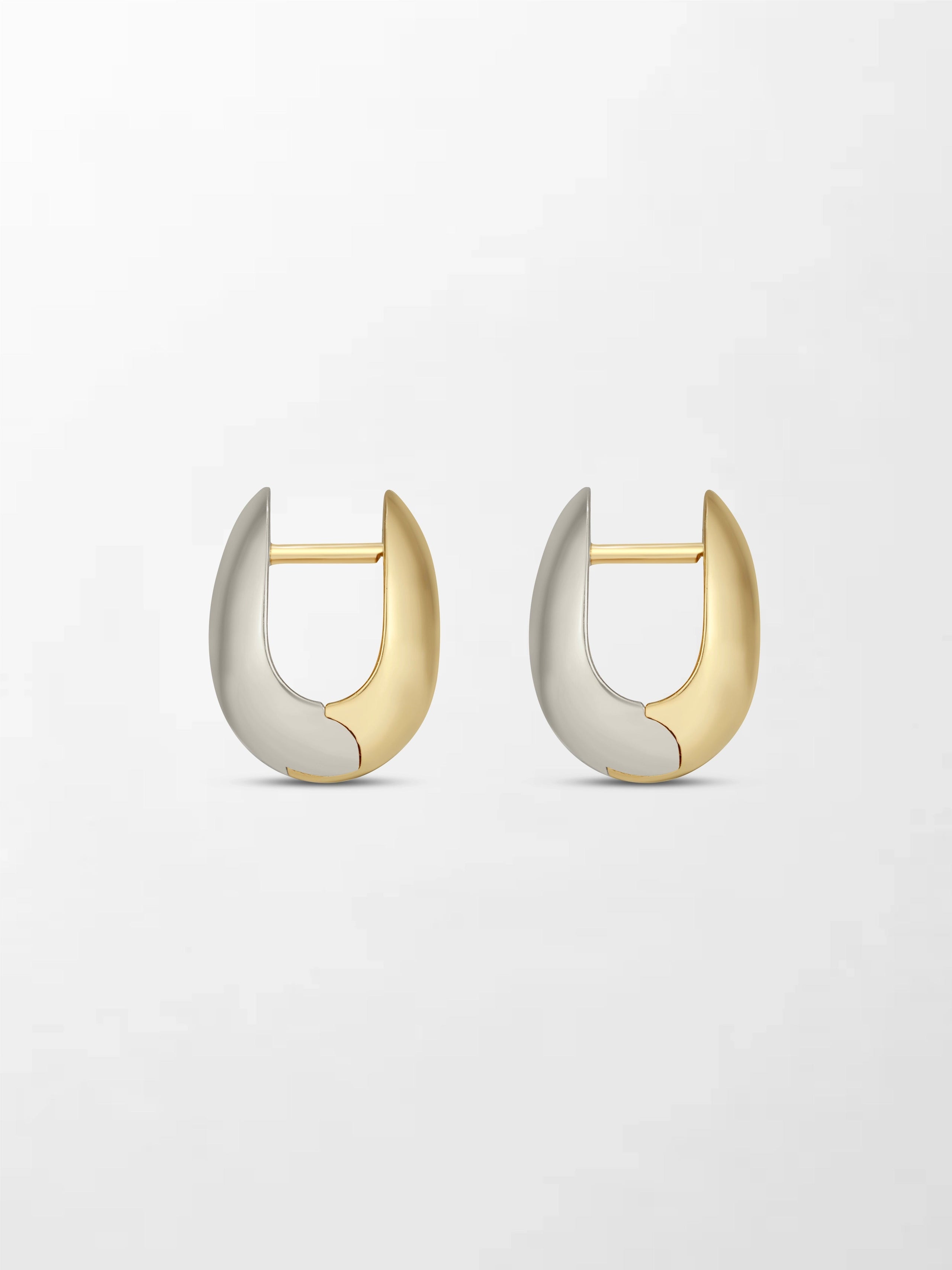 White and Gold Curve Huggies 14K