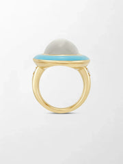 Moonstone Enamel Ring