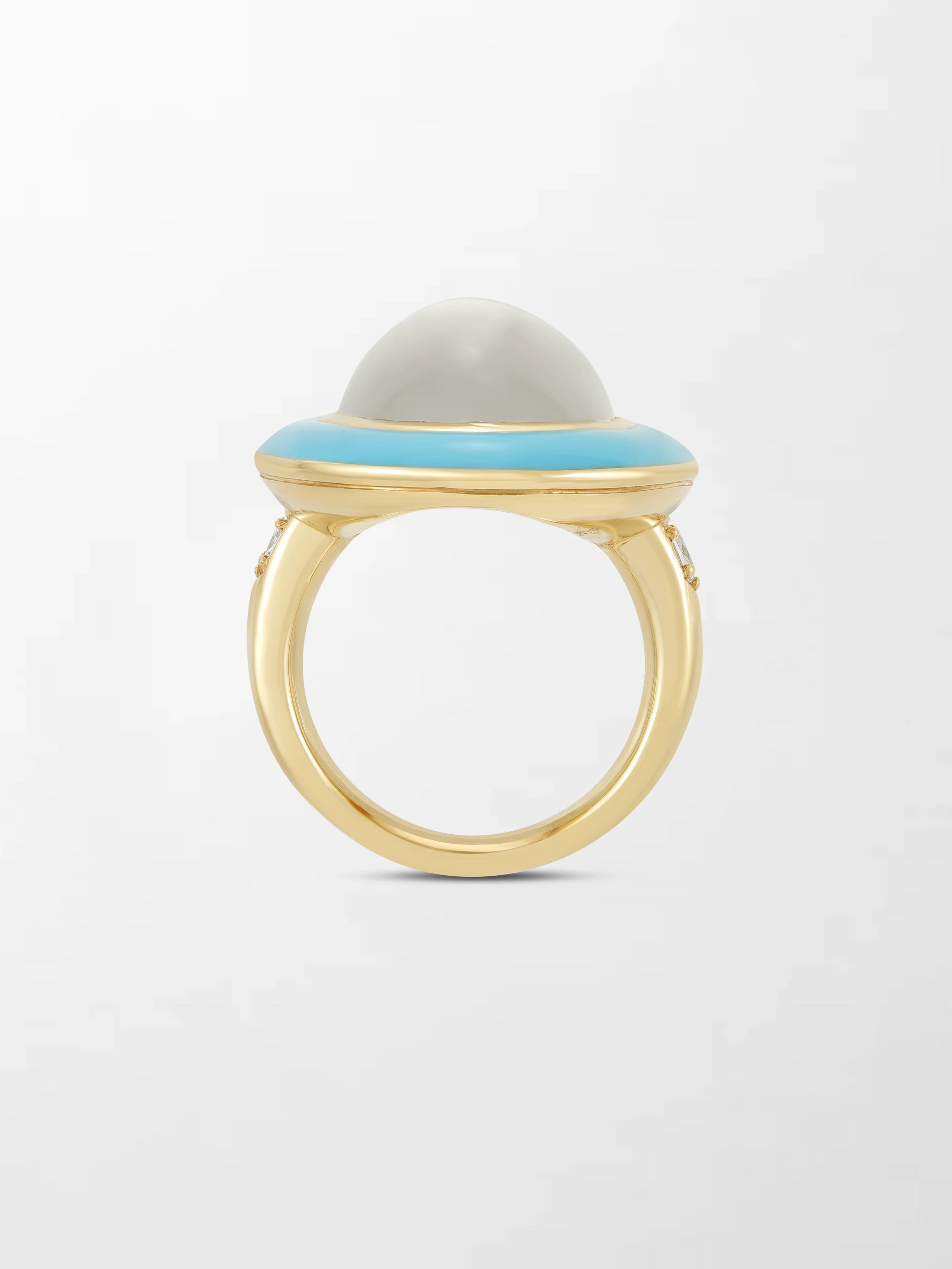Moonstone Enamel Ring