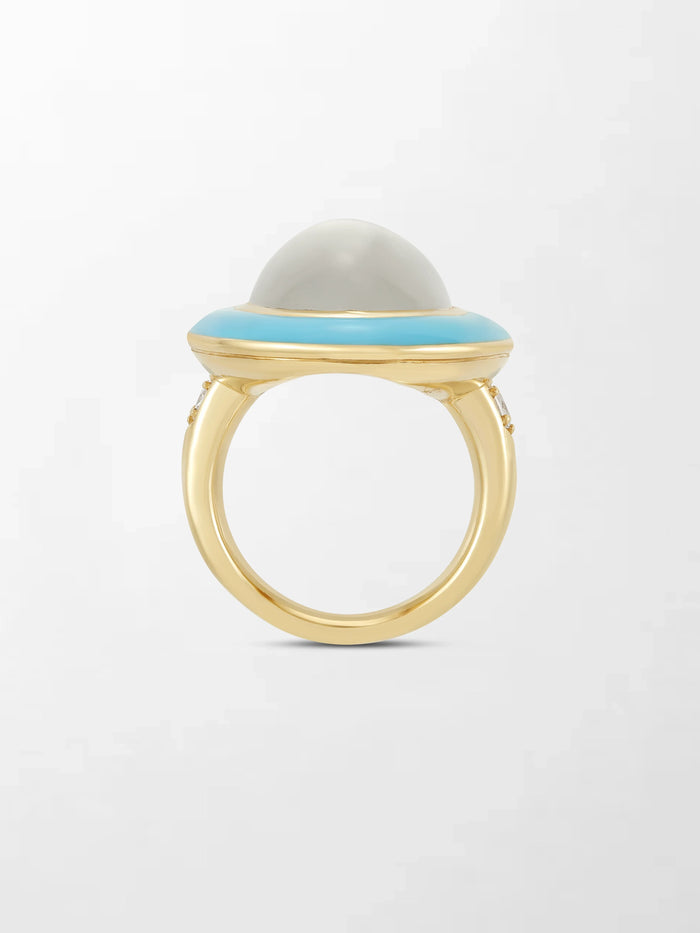 Moonstone Enamel Ring