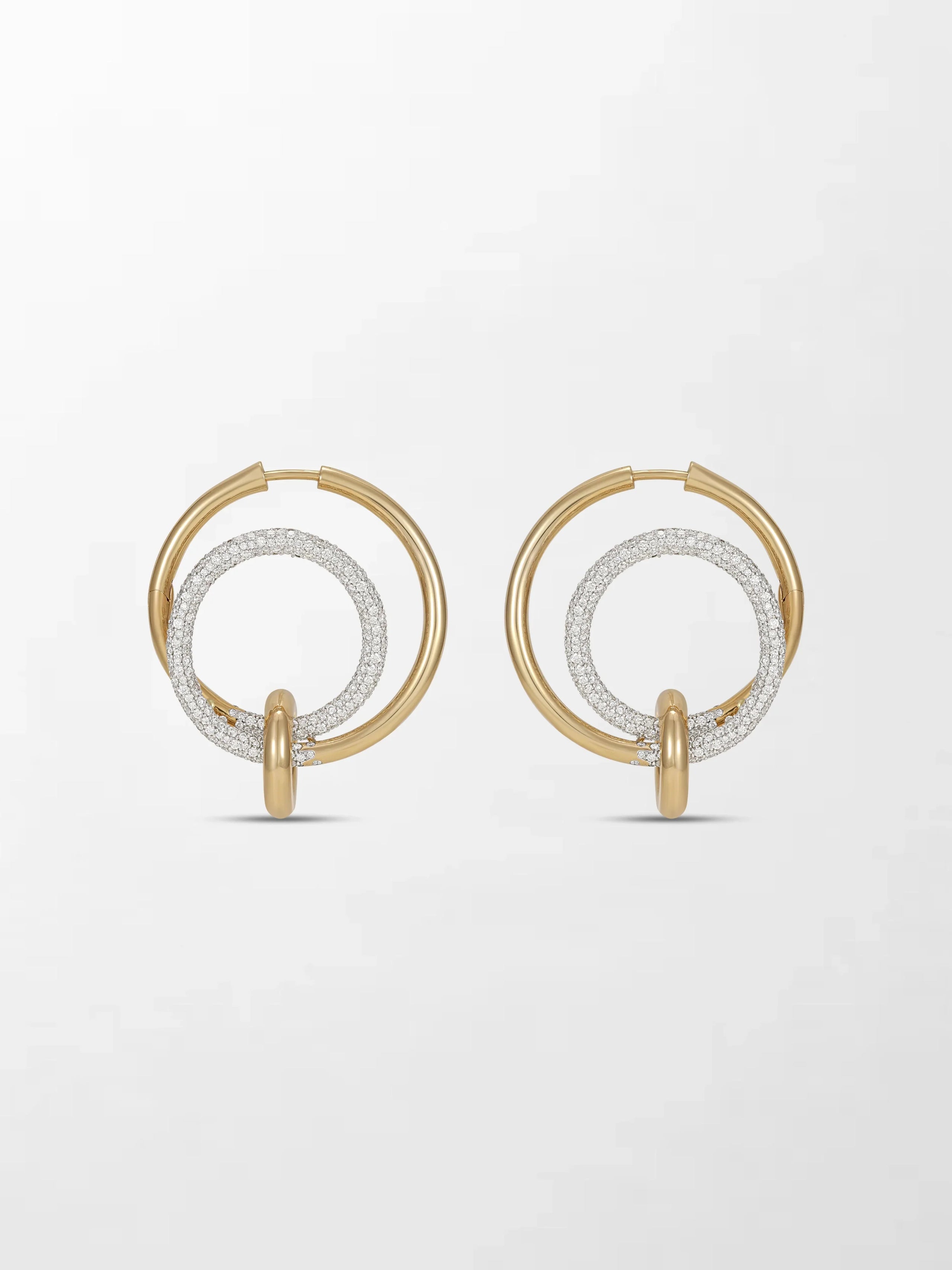 Snow Hoop Drop Earrings