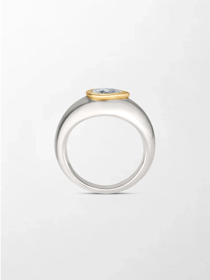 Pear Duo-Tone Ring