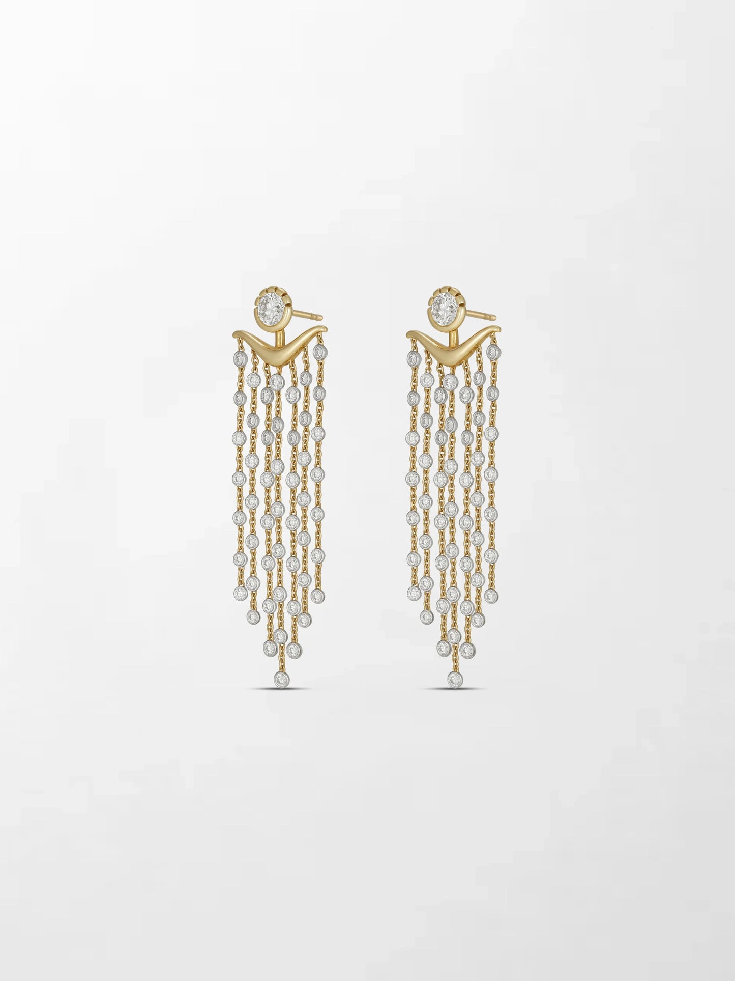 Long Split Bezel Cascade Earring