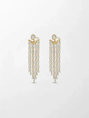 Long Split Bezel Cascade Earring