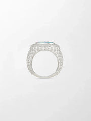 Emerald Heart Pavé Diamond Ring