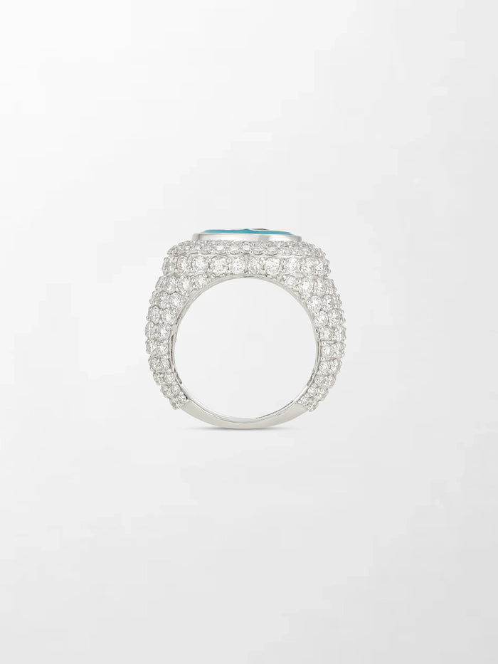 Emerald Heart Pavé Diamond Ring
