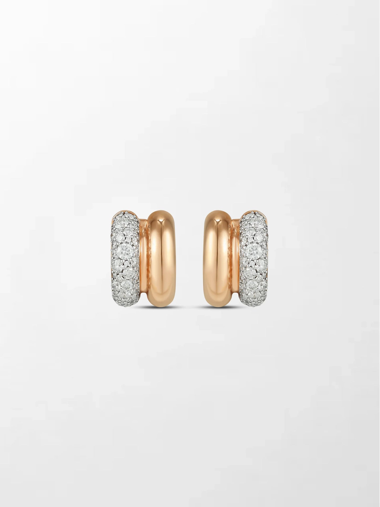 Duo Rose Pavé Huggie