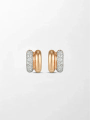 Duo Rose Pavé Huggie