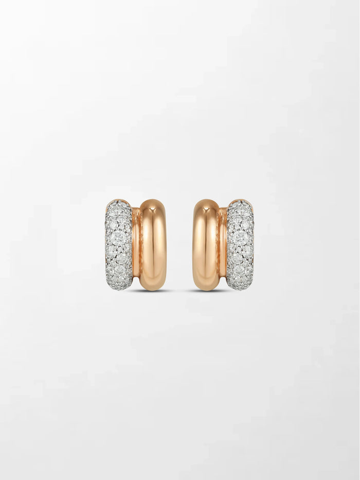 Duo Rose Pavé Huggie