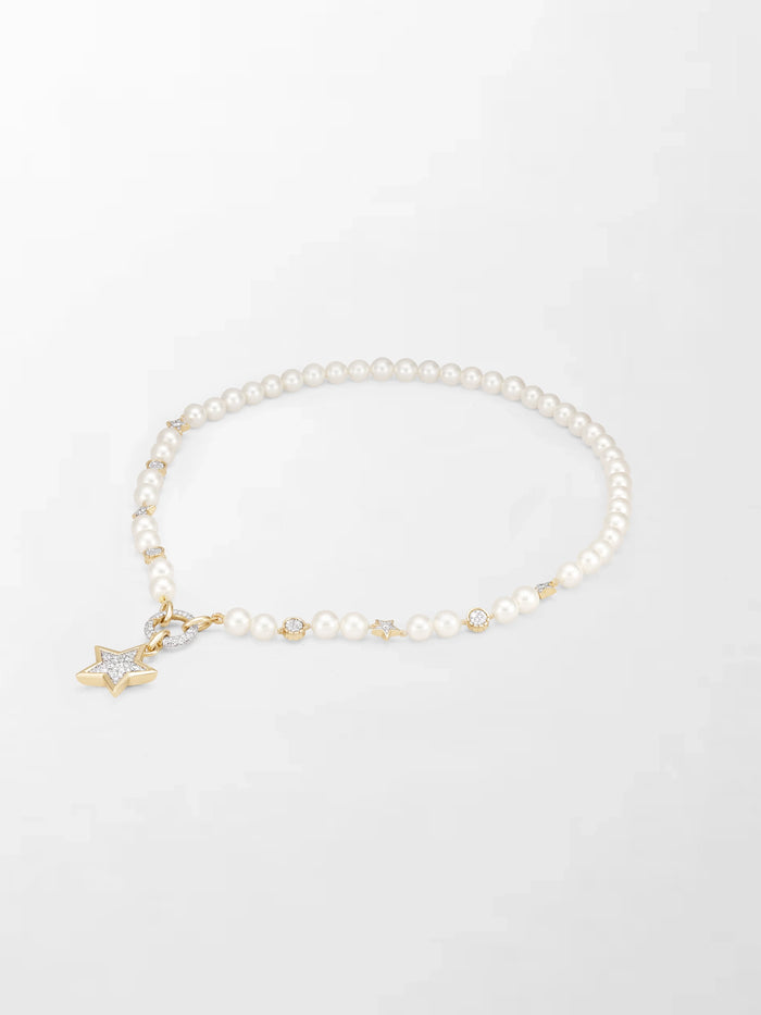 Moonstar Pavé Pearl Necklace