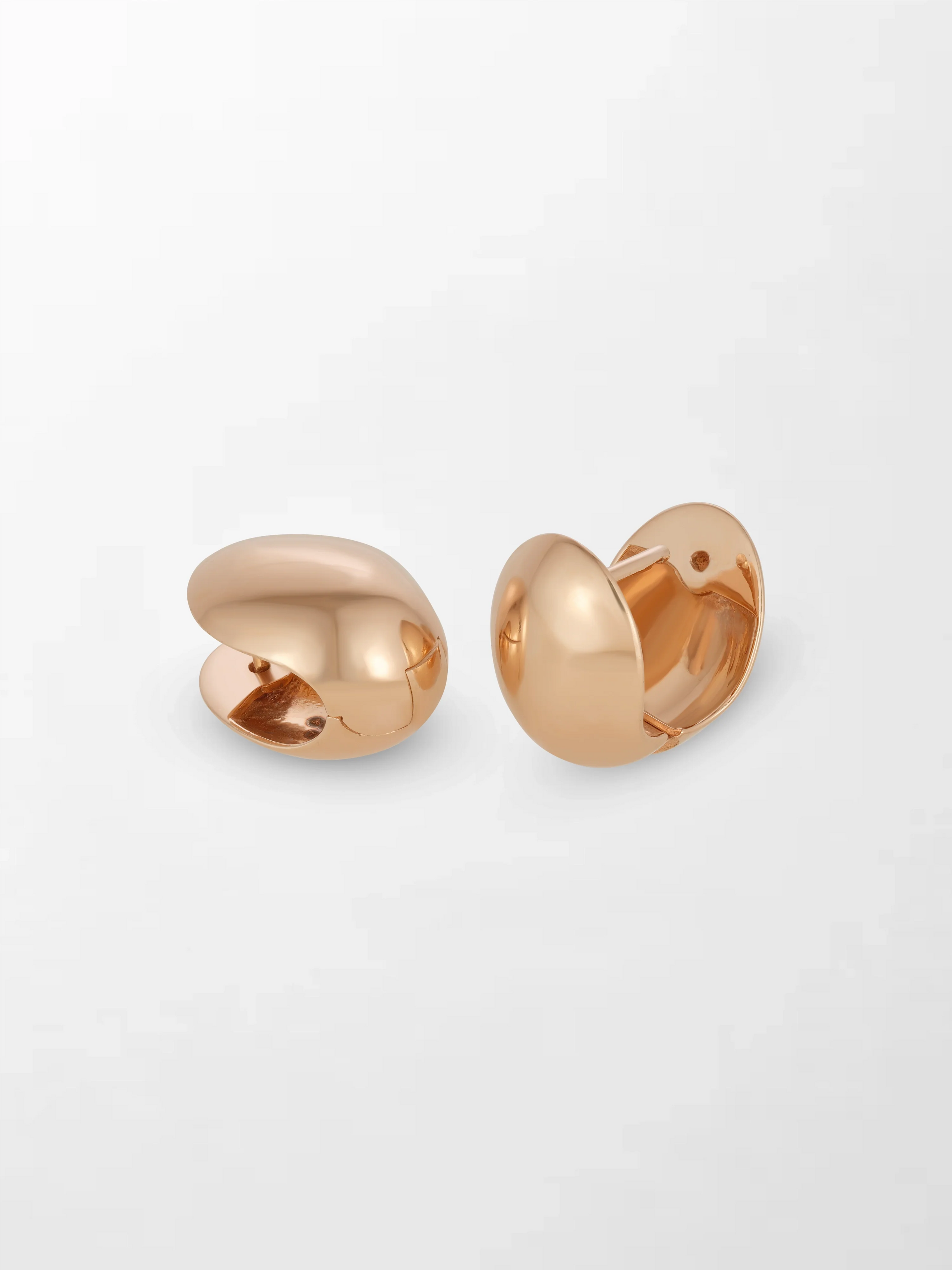 Rose Curve Huggies 14K