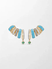 Blue Enamel Heart Emerald Climber