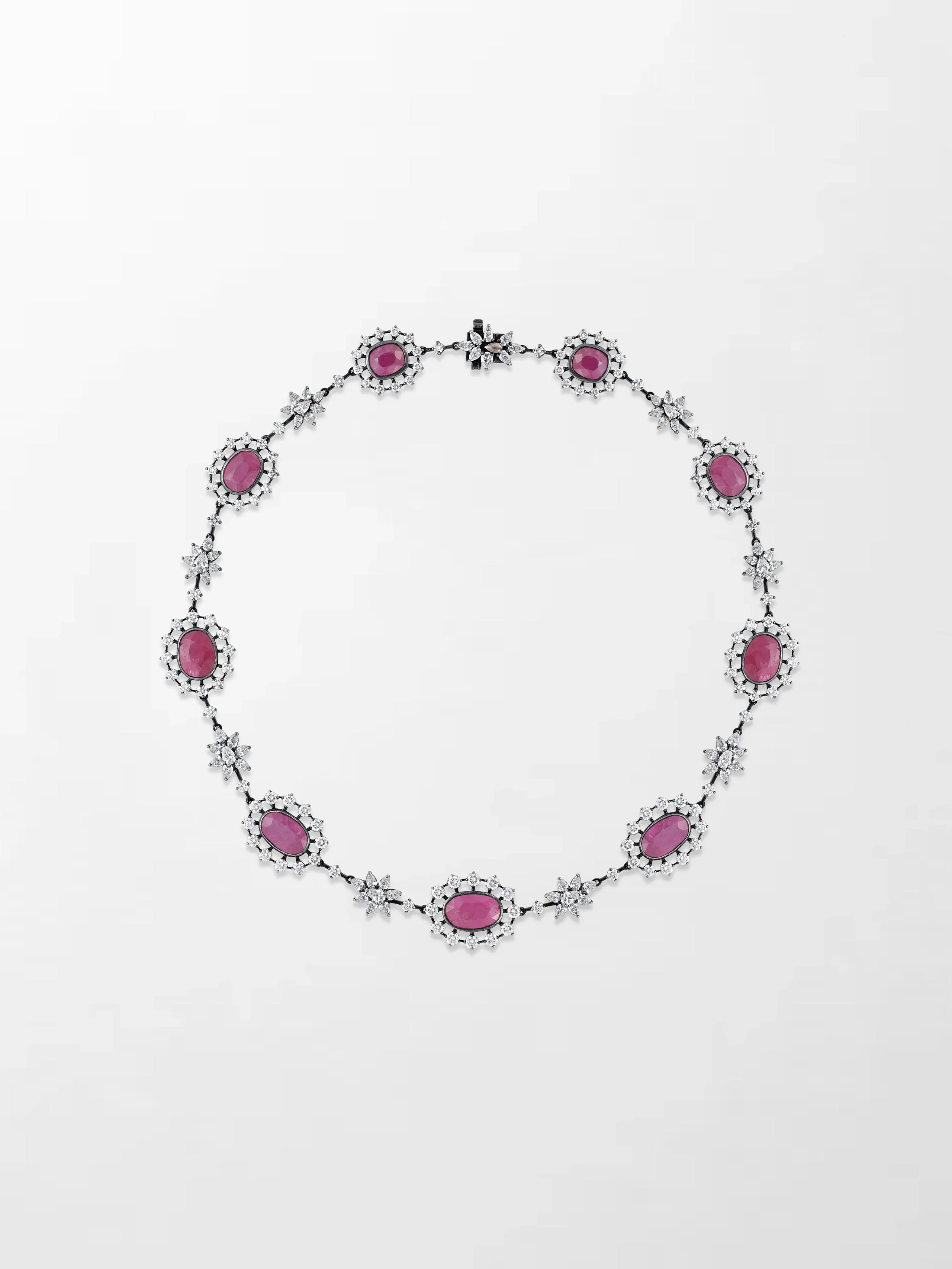 Black Rose Ruby Necklace