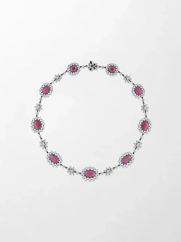 Black Rose Ruby Necklace