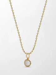 Split Bezel Pavé Pendant with Ball Chain