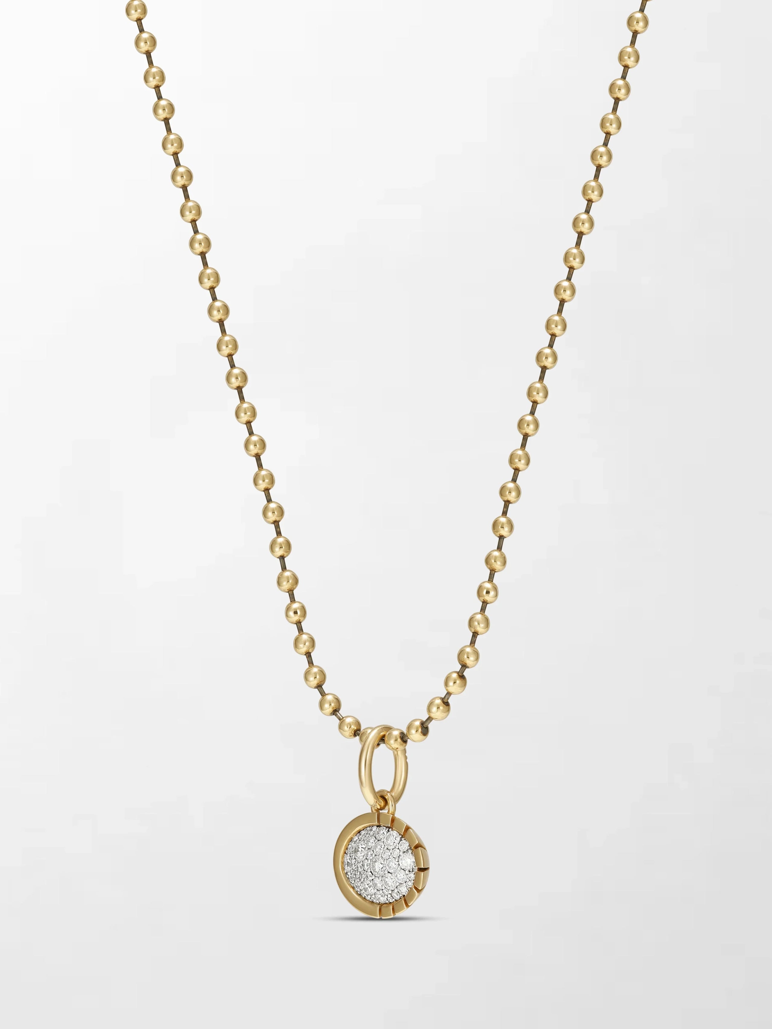 Split Bezel Pavé Pendant with Ball Chain