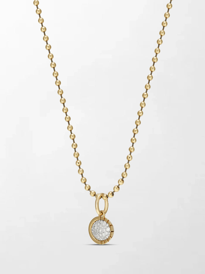 Split Bezel Pavé Pendant with Ball Chain