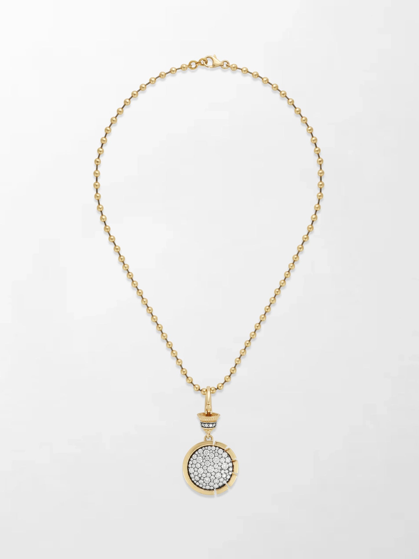 Split Bezel Midnight Pendant with Ball Chain