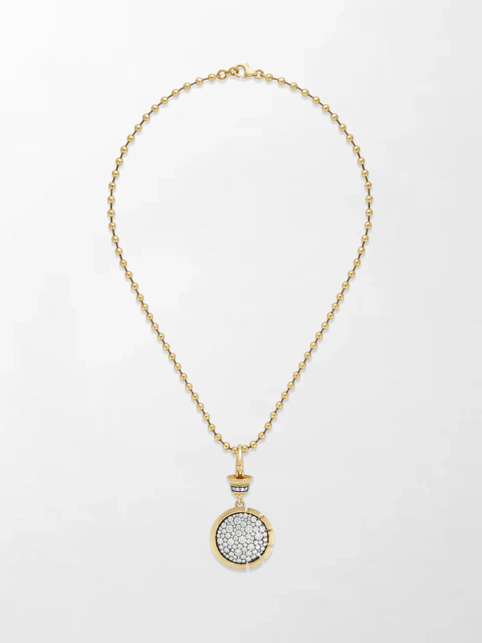 Split Bezel Midnight Pendant with Ball Chain