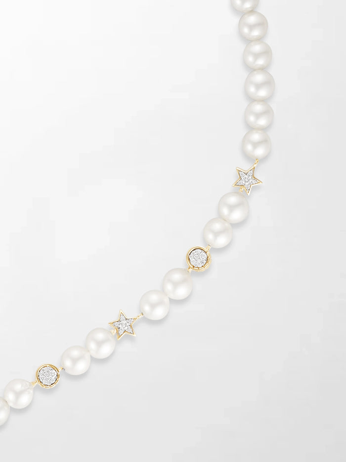 Moonstar Pavé Pearl Necklace
