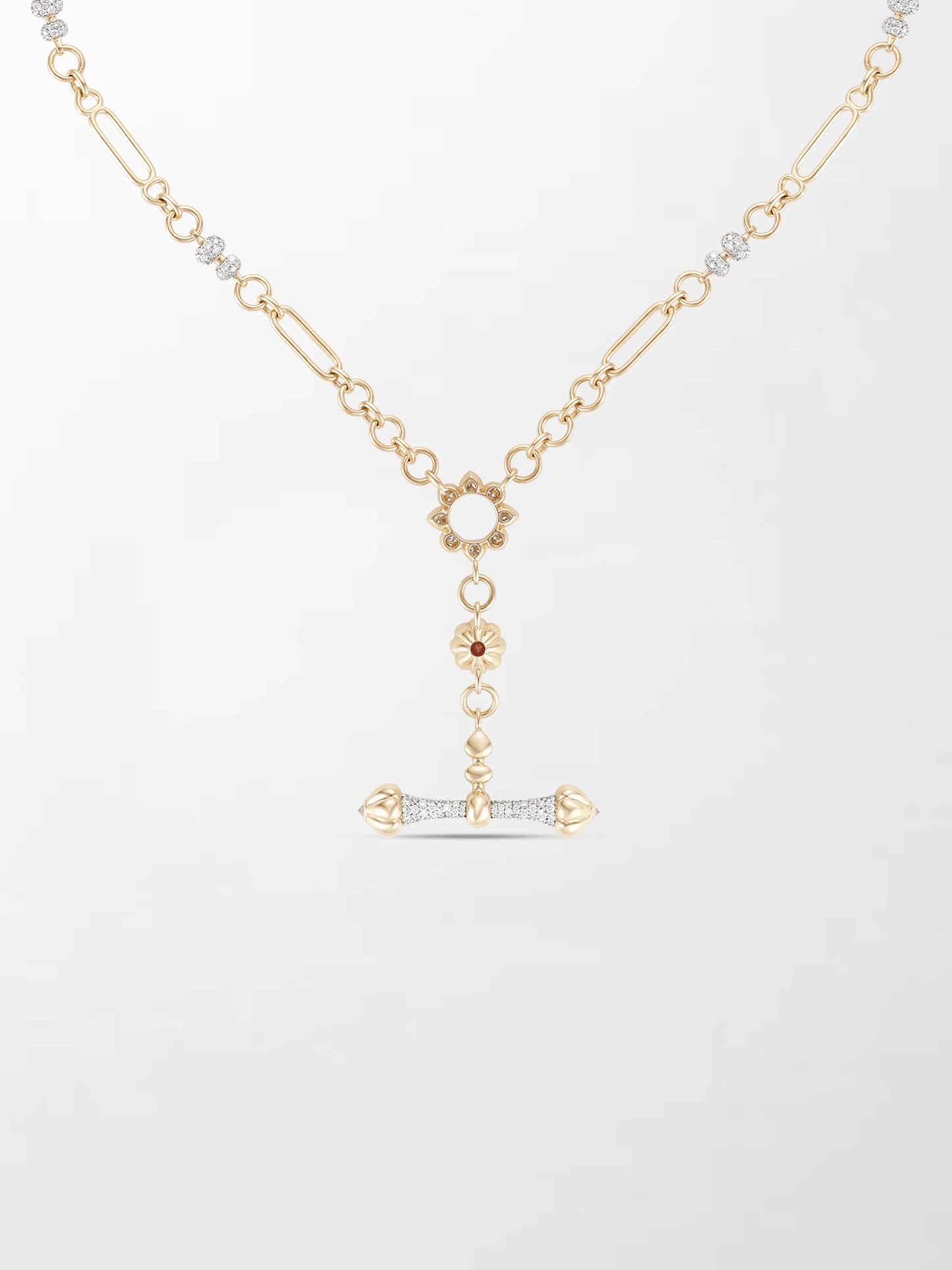 Pink Tourmaline T-Bar Chain