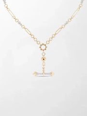 Pink Tourmaline T-Bar Chain