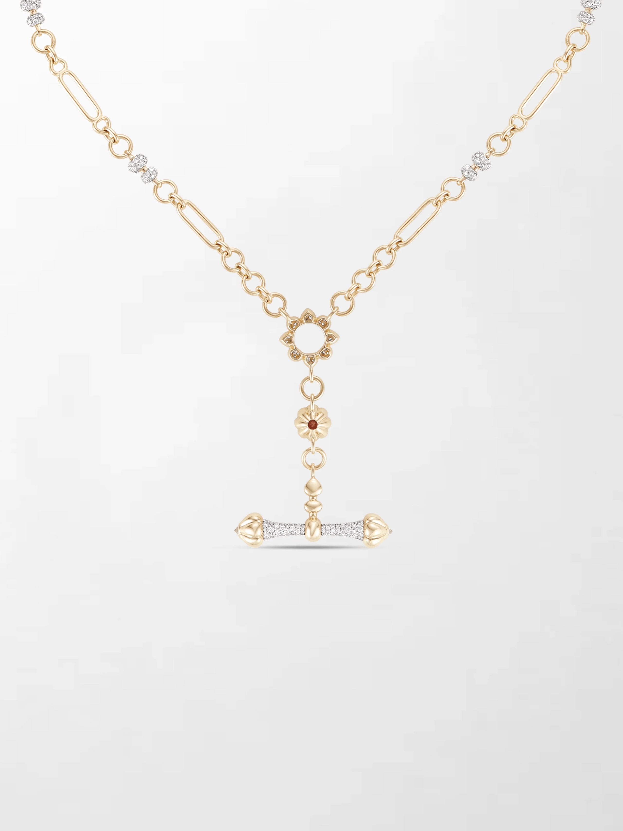Pink Tourmaline T-Bar Chain