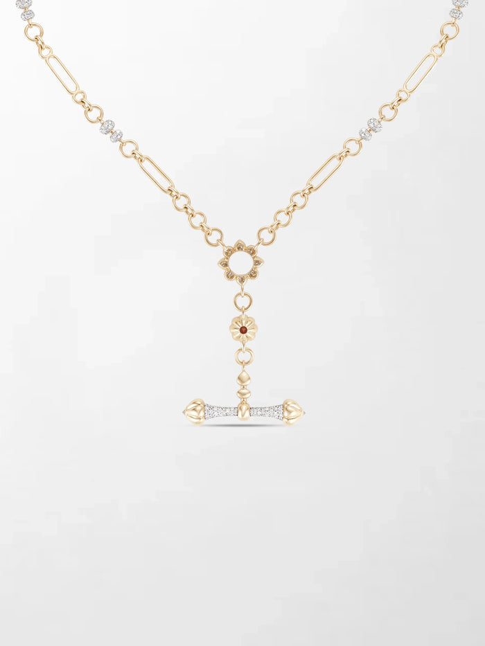 Pink Tourmaline T-Bar Chain