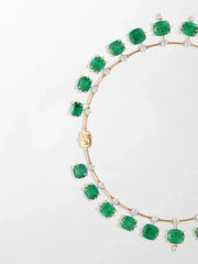 Vintage Cushion Emerald Necklace