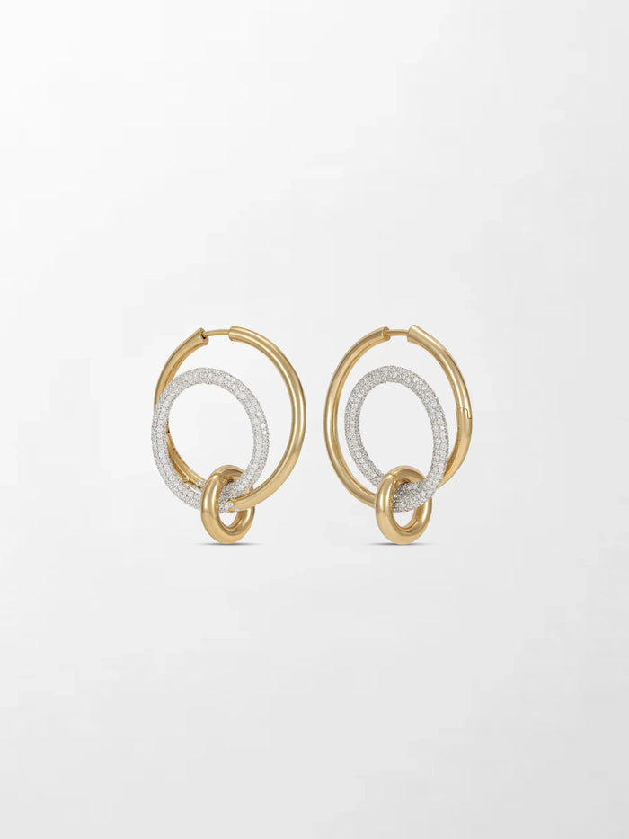 Snow Hoop Drop Earrings
