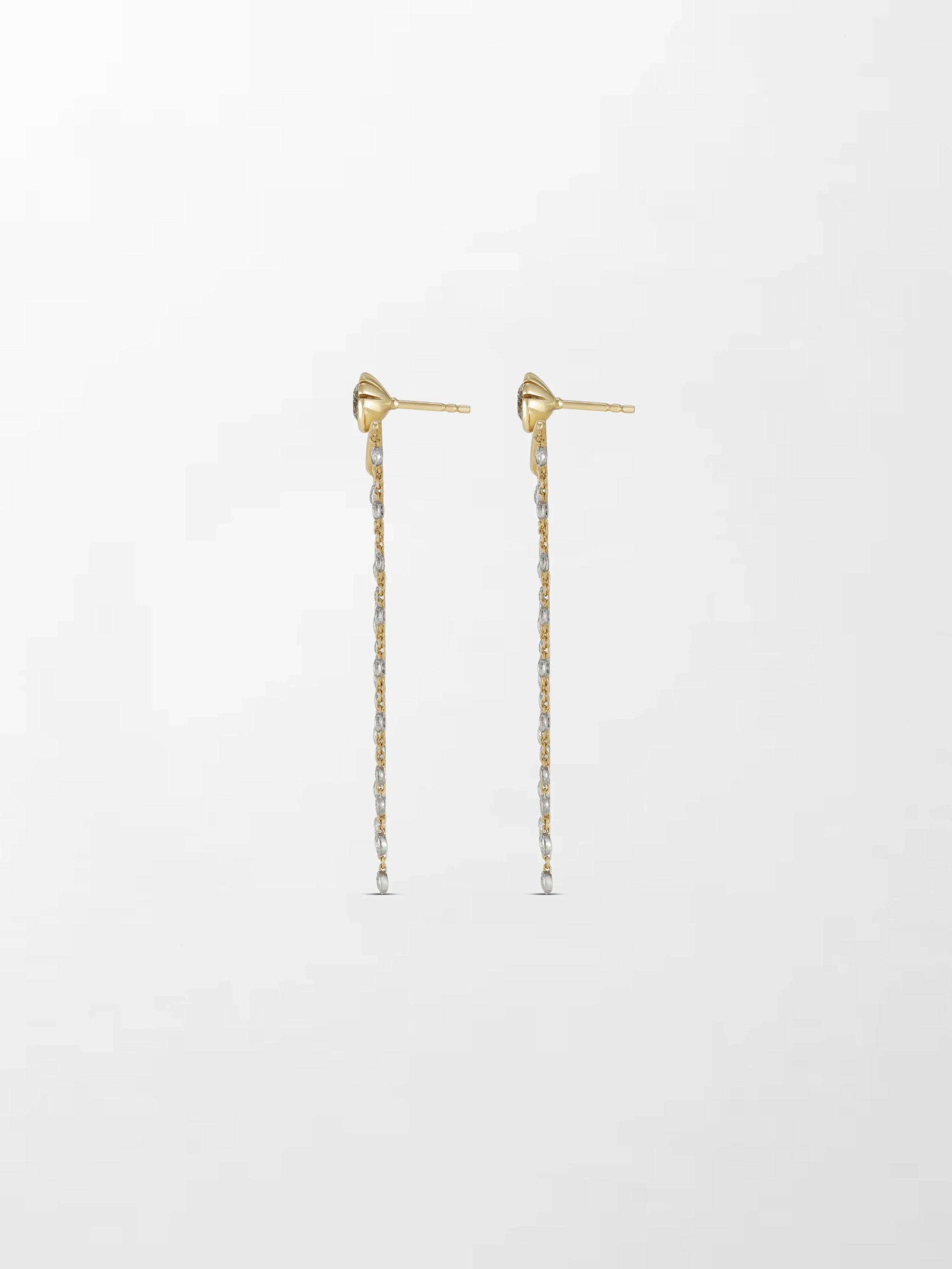 Long Split Bezel Cascade Earring