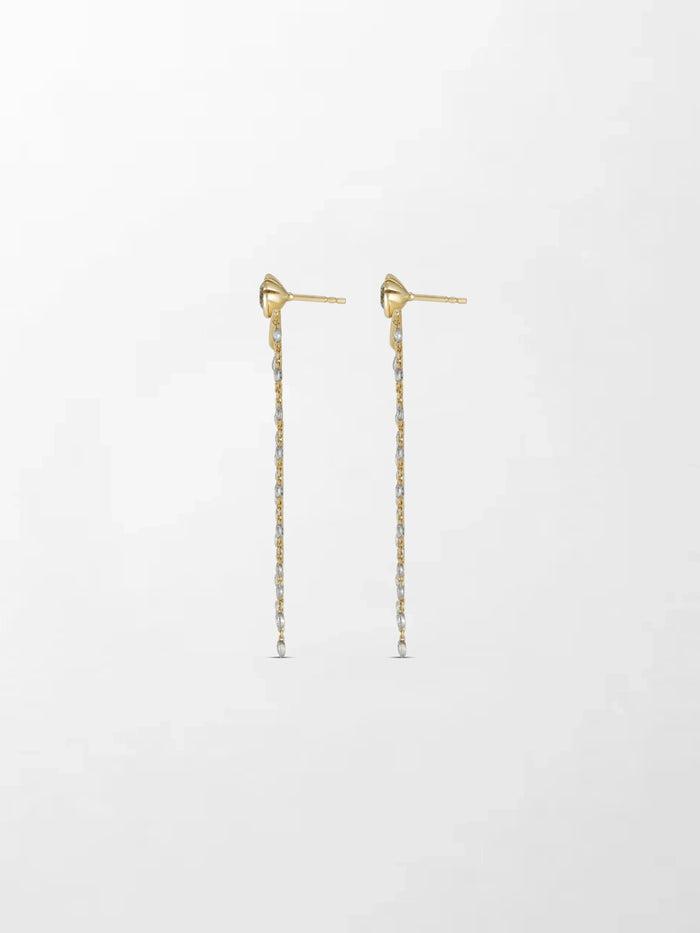 Long Split Bezel Cascade Earring