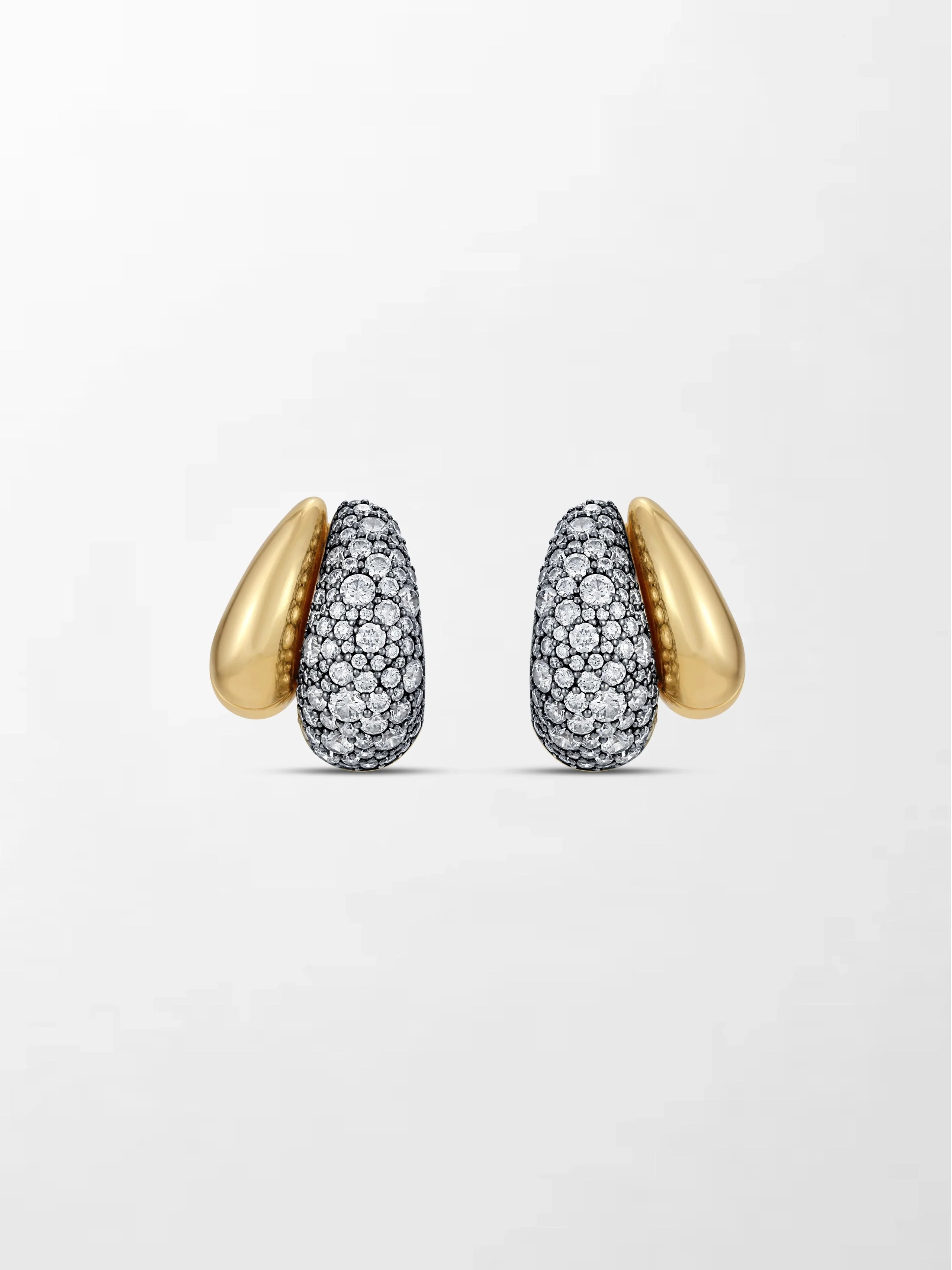Midnight Dome Pavé Huggies