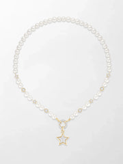 Moonstar Pavé Pearl Necklace