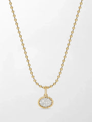Split Bezel Pavé Pendant with Ball Chain