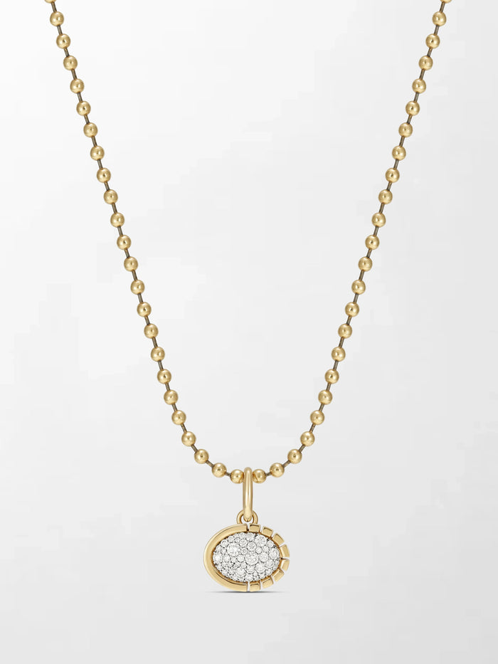 Split Bezel Pavé Pendant with Ball Chain