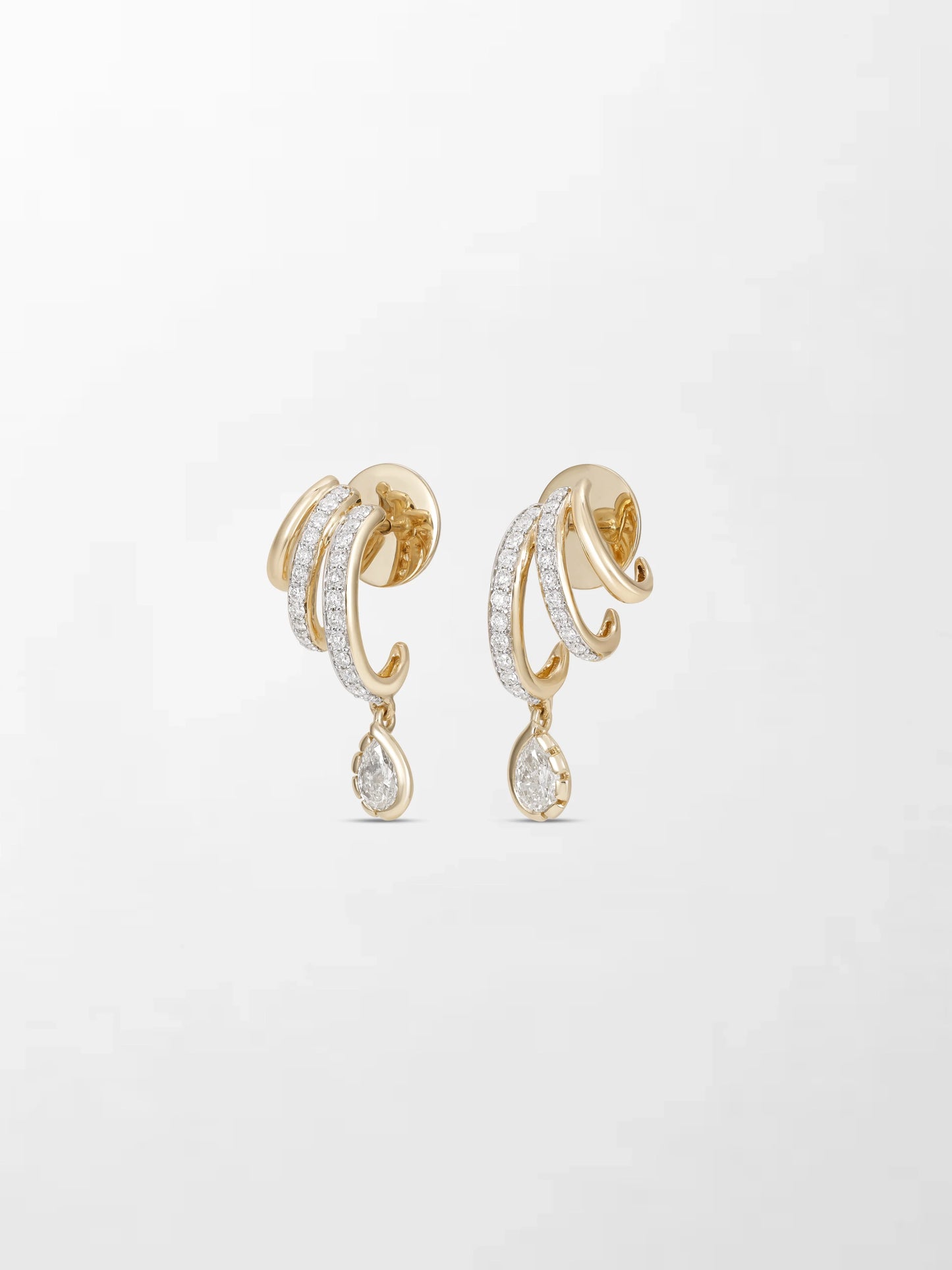 Drop Claw Diamond Earrings