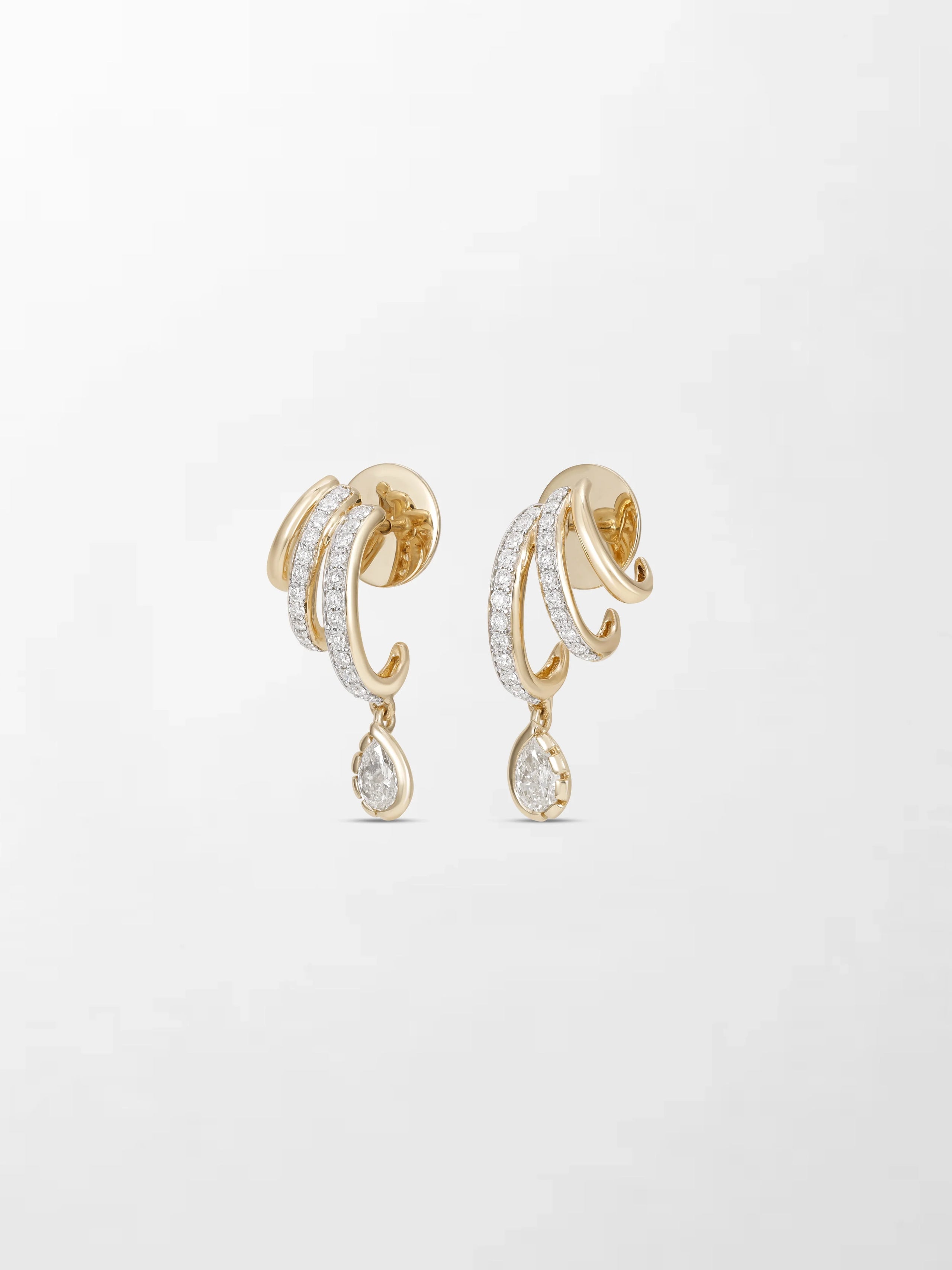 Drop Claw Diamond Earrings