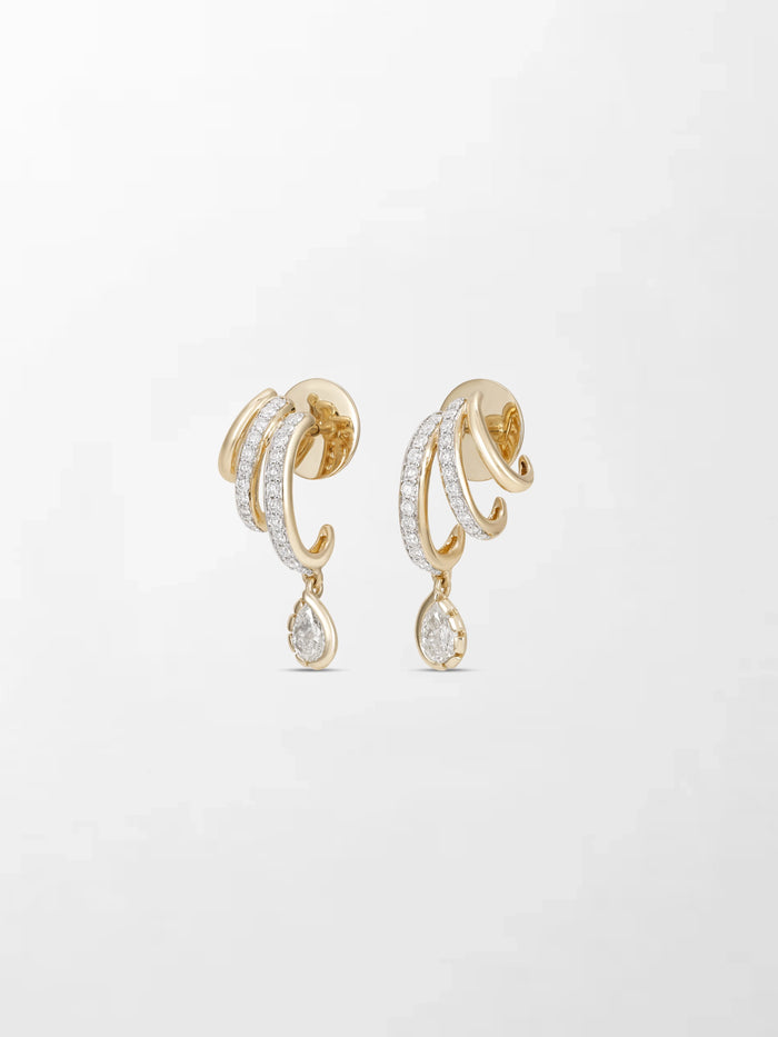 Drop Claw Diamond Earrings