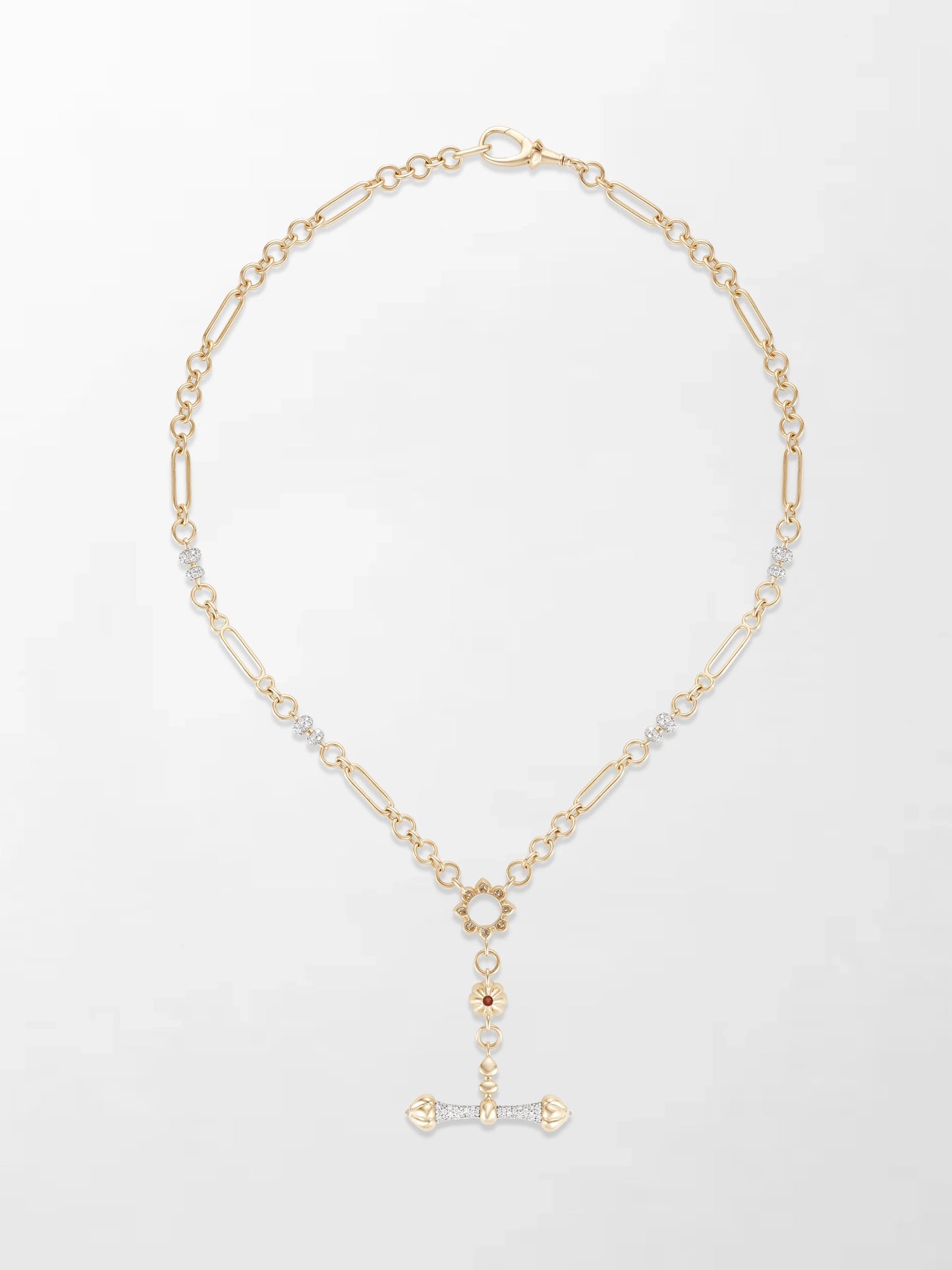 Pink Tourmaline T-Bar Chain