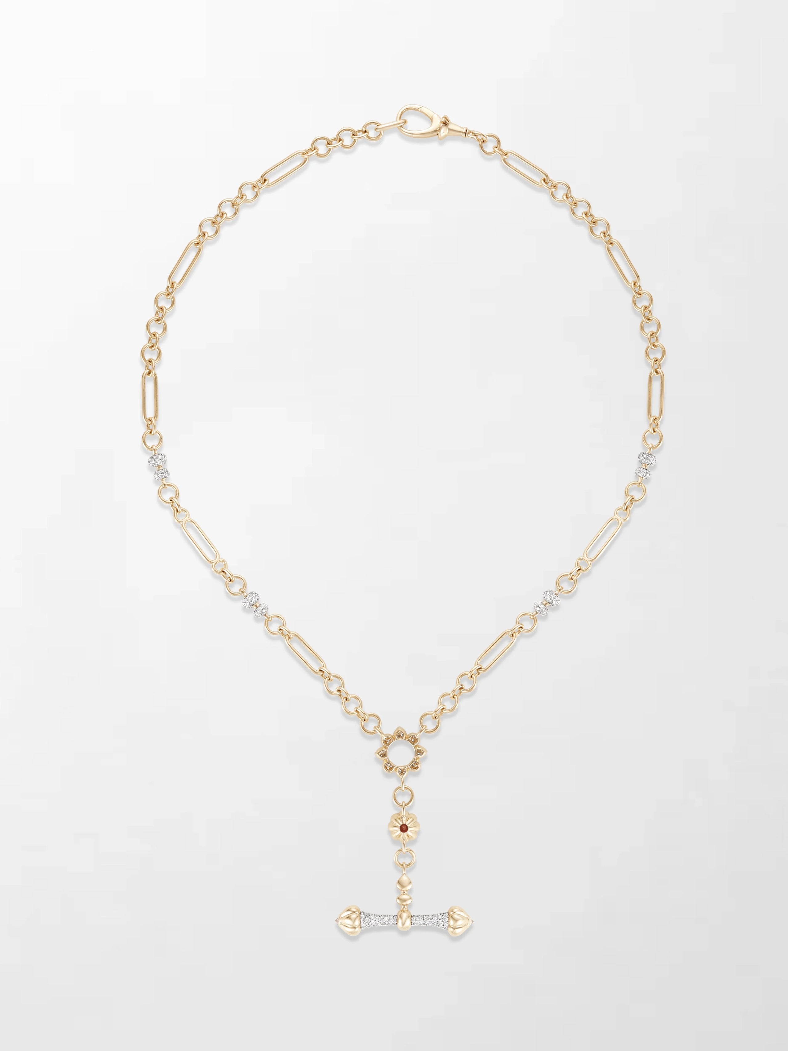 Pink Tourmaline T-Bar Chain