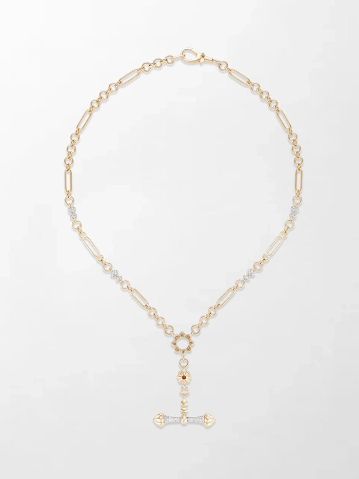 Pink Tourmaline T-Bar Chain
