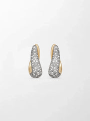 Snow Pave Wave Hoop Earrings