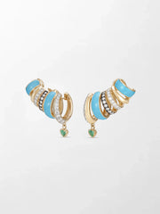 Blue Enamel Heart Emerald Climber