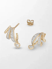 Bezel Heart Drop Earrings