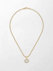 Split Bezel Pavé Pendant with Ball Chain