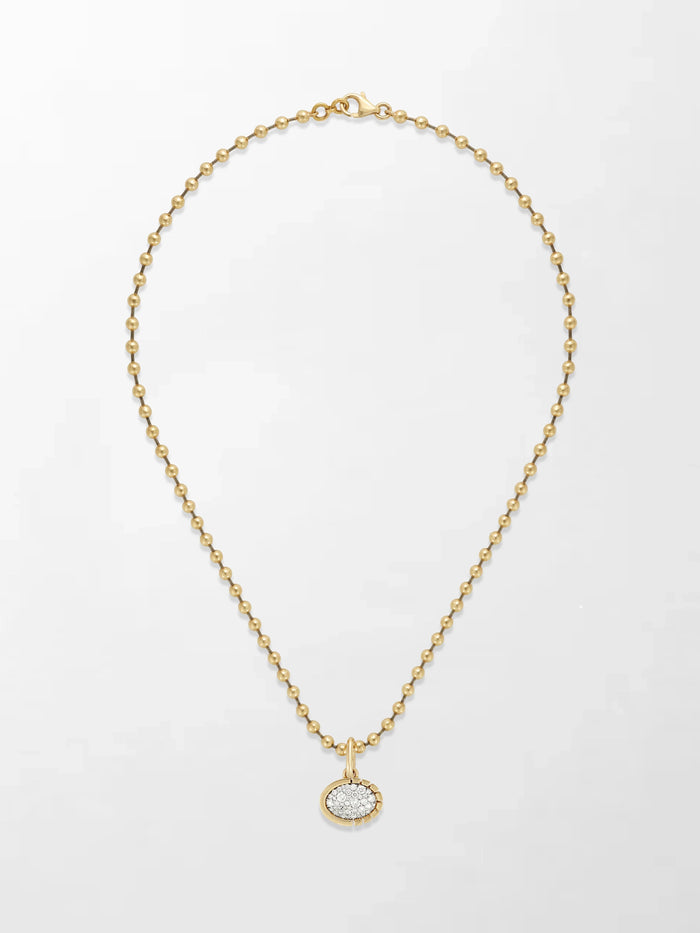 Split Bezel Pavé Pendant with Ball Chain